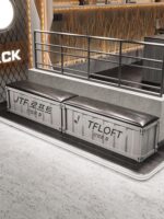 오래된 철제 작업장 산업 스타일 긴 벤치 밀크티 숍 카페 레저 댄스 룸 신발 벤치 보관 벤치 신발 벤치