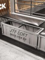 오래된 철제 작업장 산업 스타일 긴 벤치 밀크티 숍 카페 레저 댄스 룸 신발 벤치 보관 벤치 신발 벤치 - 이미지 2