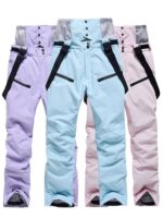 남성 및 여성용 스키 바지 두꺼워진 방풍 방수 통기성 커플 스타일 따뜻하고 내마모성 겨울 싱글 보드 더블 보드 비브 스노우 바지
