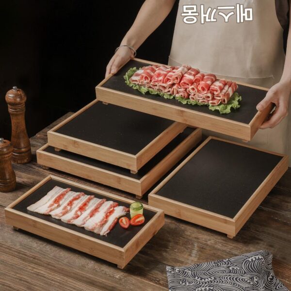 록 플레이트 스시 슬레이트 일본식 바베큐 플레이트 크리에이티브 핫팟 플래터 일본 음식 플레이트 식기 세트 상업용