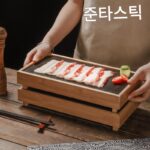 록 플레이트 스시 슬레이트 일본식 바베큐 플레이트 크리에이티브 핫팟 플래터 일본 음식 플레이트 식기 세트 상업용 - 이미지 3