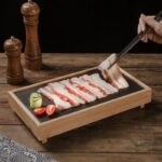 록 플레이트 스시 슬레이트 일본식 바베큐 플레이트 크리에이티브 핫팟 플래터 일본 음식 플레이트 식기 세트 상업용 - 이미지 4