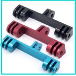 스포츠 카메라 더블 헤드 브라켓 금속 크로스바 고프로 디지 이 필 라이트 듀얼 카메라 어댑터 액세서리