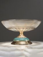 가벼운 고급 세라믹 유리 과일 접시 커피 테이블 장식 과일 접시 사탕 접시 말린 과일 접시 거실 식탁 모델 룸 장식품 - 이미지 3