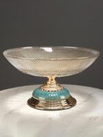 가벼운 고급 세라믹 유리 과일 접시 커피 테이블 장식 과일 접시 사탕 접시 말린 과일 접시 거실 식탁 모델 룸 장식품 - 이미지 5