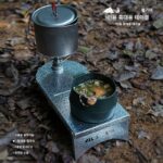 알루미늄 합금 야외 접이식 테이블 캠핑 피크닉 캠핑 테이블 초경량 휴대용 다기능 가스 탱크 조합 테이블 - 이미지 2