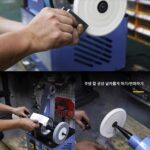 스프링 포시즌 샌드 벨트 머신 더블 헤드 폴리싱 머신 / 수직 및 수평 듀얼 퍼포즈 2.2KW 조절 가능한 속도 데스크탑 수직 연삭 폴리싱 휠 - 이미지 4