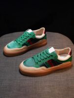 홍콩 그린 정품 가죽 캐주얼 스니커즈 여성용 2024년 신상품 가을 신상품 다재다능한 한국 스포츠 두꺼운 밑창 아빠화 ins - 이미지 3