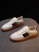 홍콩 그린 정품 가죽 캐주얼 스니커즈 여성용 2024년 신상품 가을 신상품 다재다능한 한국 스포츠 두꺼운 밑창 아빠화 ins - 이미지 4