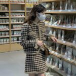 LILY MOST 기질 하운드투스 서양식 정장 여성 가을 ​​겨울 신상 프랑스 스타일 작은 향수 스타일 세련된 투피스 정장 - 이미지 2