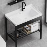 발코니 세탁실 풀 스테인리스 스틸 세면대 통합 세면대 변기 세면대 세면대 싱크대 홈 세탁대 - 이미지 2