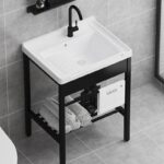 발코니 세탁실 풀 스테인리스 스틸 세면대 통합 세면대 변기 세면대 세면대 싱크대 홈 세탁대 - 이미지 4