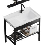 발코니 세탁실 풀 스테인리스 스틸 세면대 통합 세면대 변기 세면대 세면대 싱크대 홈 세탁대 - 이미지 5