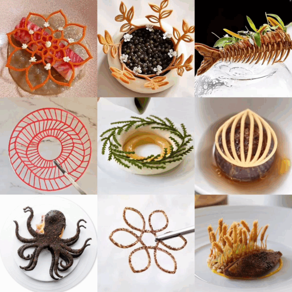 새로운 홀로우 리프 화환 크리에이티브 분자 요리 플레이팅 장식 꾸밈 바삭바삭한 실리콘 몰드 레이스 몰드