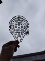 야외 캠핑 장비 스테인리스 스틸 스타워즈 밀레니엄 팔콘 다기능 테이블 바베큐 트레이 삼각대 데스크탑 - 이미지 5