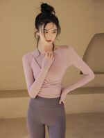 2024 가을 겨울 신상품 요가복 여성 스포츠 상의 긴팔 러닝 하이엔드 프로페셔널 트레이닝 피트니스 의류 - 이미지 4