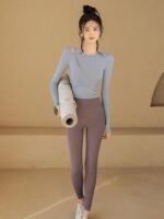 2024 가을 겨울 신상품 요가복 여성 스포츠 상의 긴팔 러닝 하이엔드 프로페셔널 트레이닝 피트니스 의류 - 이미지 5