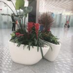 유리섬유 삼각형 화분 쇼핑몰 공항 꽃꽂이 전시용 야외 거리 시립 바닥형 화분