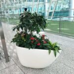 유리섬유 삼각형 화분 쇼핑몰 공항 꽃꽂이 전시용 야외 거리 시립 바닥형 화분 - 이미지 3