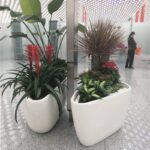 유리섬유 삼각형 화분 쇼핑몰 공항 꽃꽂이 전시용 야외 거리 시립 바닥형 화분 - 이미지 4