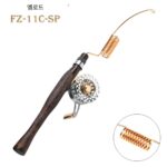 EMMROD 스테인리스 스틸 바다 래프트 얼음낚싯대 초단형 원목 손잡이 낚싯대 FZ-SP