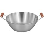 구식 더블 이어 프라이팬 평저 스테인리스 스틸 팬 가정용 프라이팬 수프 스튜 냄비 무코팅 노스틱 팬 인덕션 쿠커 - 이미지 5