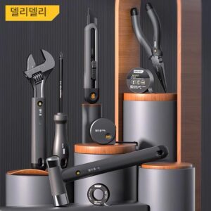 델리 홈 툴 세트 6종 다기능 리튬 드릴 가정용 수리 도구 상자 설명서 델리 세트