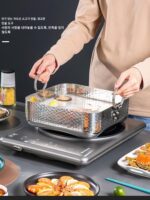 양면 핫팟 상업용 304 스테인리스 두꺼운 대용량 3겹 스틸 사각 핫팟 냄비 사각 냄비 - 이미지 5