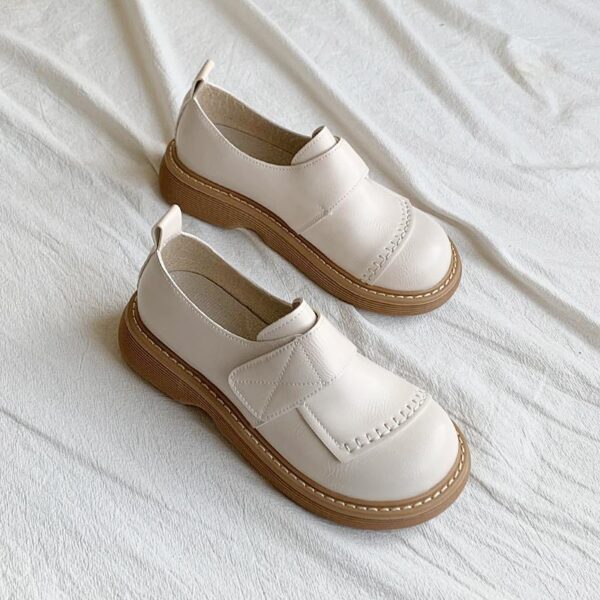 [대두삼촌] 여성용 작은 가죽신발 영국 스타일 스프링 마틴 두꺼운 밑창 JK 여성화 레트로 일본 싱글화 로퍼