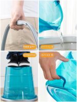 다기능 버킷 야외 시트 낚시 버킷 자동차 보관 상자 세차 버킷 더블 버킷 두꺼워 휴대용 스탠드 가능 - 이미지 3