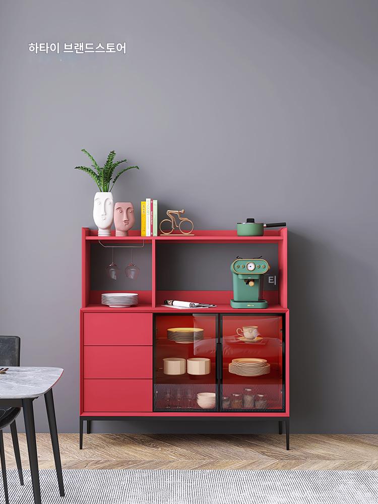 main_668233232633_0-2 이탈리아 미니멀리스트 견고한 목재 식탁 사이드보드 다기능 벽걸이형 하이 와인 캐비닛 모던 라이트 럭셔리 노르딕 수납장 티 캐비닛 - 이미지 1