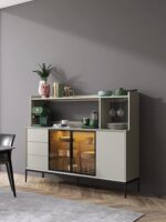 이탈리아 미니멀리스트 견고한 목재 식탁 사이드보드 다기능 벽걸이형 하이 와인 캐비닛 모던 라이트 럭셔리 노르딕 수납장 티 캐비닛 - 이미지 5