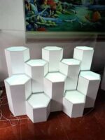 스팟 페인트 드론 디스플레이 스탠드 육각형 플랫폼 쇼케이스 유형 발광 스탠드 이동 및 사용자 정의 가능 - 이미지 4