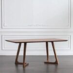 노르딕 솔리드 우드 롱 다이닝 테이블 홈 멀티인용 다이닝 테이블 심플 협상 커피 테이블 레저 로그 데스크 사무실 책상 - 이미지 4