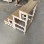 견고한 목재 사다리 의자 겸용 사다리 의자 견고한 목재 계단 등반 사다리 4/3단 사다리 가정용 사다리 등반 사다리 - 이미지 4