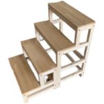 견고한 목재 사다리 의자 겸용 사다리 의자 견고한 목재 계단 등반 사다리 4/3단 사다리 가정용 사다리 등반 사다리 - 이미지 5