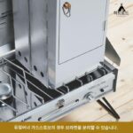 UNIFLAME 일본식 야외 훈제 오븐 접이식 휴대용 캠핑 피크닉 바베큐 상자 훈제 고기 구운 소시지 탄소 오븐 - 이미지 4