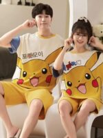 커플 파자마 여름 2025 신상 반팔 달콤한 집 옷 순면 얇은 귀여운 만화 1개 구매시 1개 무료 - 이미지 4