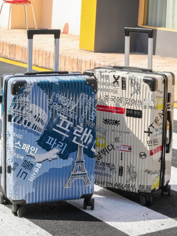 남성용 24인치 여행가방, 튼튼하고 두껍고 내구성이 뛰어난 여성용 학생용 트롤리 케이스, 개인화된 여행 케이스, 작고 가벼운 가죽 여행가방