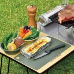 일본 UNIFLAME 야외 캠핑 셀프드라이빙 접이식 휴대용 테이블 캠핑 다이닝 테이블 블랙 초경량 다층 스태킹 랙 - 이미지 3