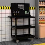 도구 카트 자동차 수리 트롤리 다기능 워크숍 유지 보수 3층 모바일 수리 차량 하드웨어 부품 보관 차량 - 이미지 5