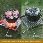 일본 UNIFLAME 야외 캠핑 휴대용 접이식 두꺼운 스테인리스 스틸 캠핑용 나무 스토브 모닥불 스토브 연소 불 테이블 - 이미지 2