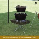 일본 UNIFLAME 야외 캠핑 휴대용 접이식 두꺼운 스테인리스 스틸 캠핑용 나무 스토브 모닥불 스토브 연소 불 테이블 - 이미지 4