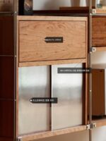 모든 일본식 스테인리스 스틸 사이드보드 바닥형 견고한 나무 홀보드 수납 선반 주방 수납 높은 캐비닛 - 이미지 4