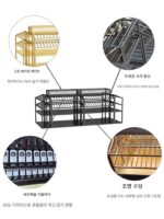 와이너리 레드 와인 캐비닛 디스플레이 랙 쇼핑몰 슈퍼마켓 바닥 와인 디스플레이 랙 아이언 아일랜드 크리에이티브 조합 와인 캐비닛 - 이미지 3