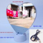 사진 프레임 매직 미러 테이블 LED 하트 모양 매직 미러 크리에이티브 메이크업 미러 심플 사진 프레임 테이블 원형 사진 프레임