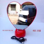 사진 프레임 매직 미러 테이블 LED 하트 모양 매직 미러 크리에이티브 메이크업 미러 심플 사진 프레임 테이블 원형 사진 프레임 - 이미지 3