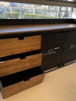 미국식 사이드보드 상업용 견고한 목재 다기능 티 캐비닛 벽면 레트로 철 주방 준비 캐비닛 보관 캐비닛 - 이미지 2