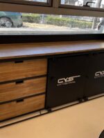 미국식 사이드보드 상업용 견고한 목재 다기능 티 캐비닛 벽면 레트로 철 주방 준비 캐비닛 보관 캐비닛 - 이미지 3