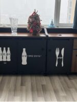 미국식 사이드보드 상업용 견고한 목재 다기능 티 캐비닛 벽면 레트로 철 주방 준비 캐비닛 보관 캐비닛 - 이미지 4